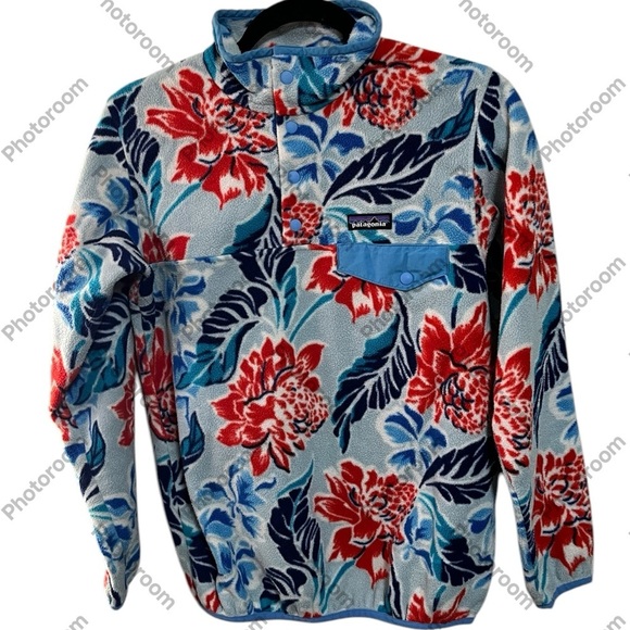 Patagonia Synchilla Floral Fleece 1/4 Pullover Jacket Sz XS - Picture 1 of 8